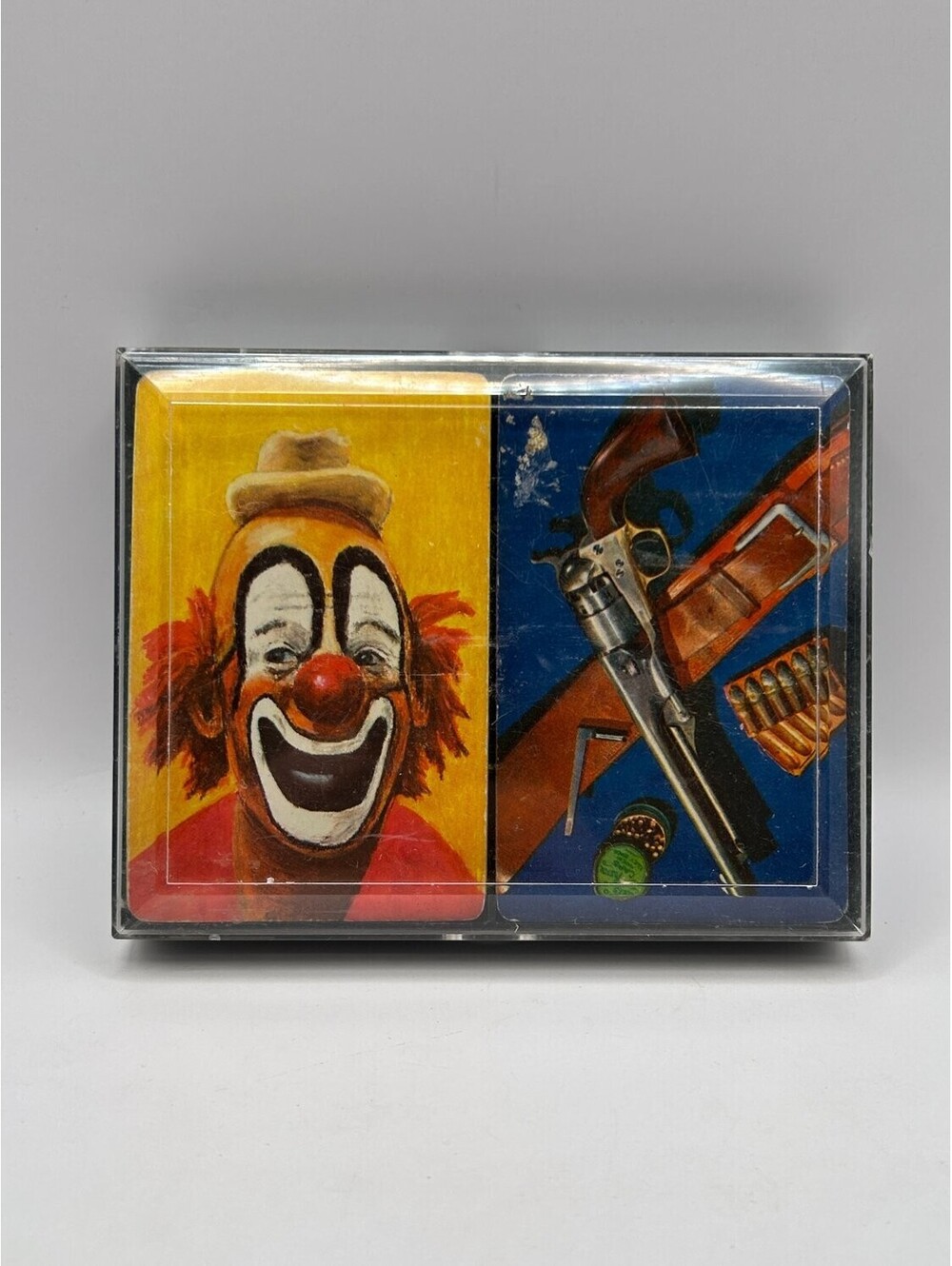 Stardust Hobo Clown Double Deck Playing Cards yellow blue multicolor 1960s